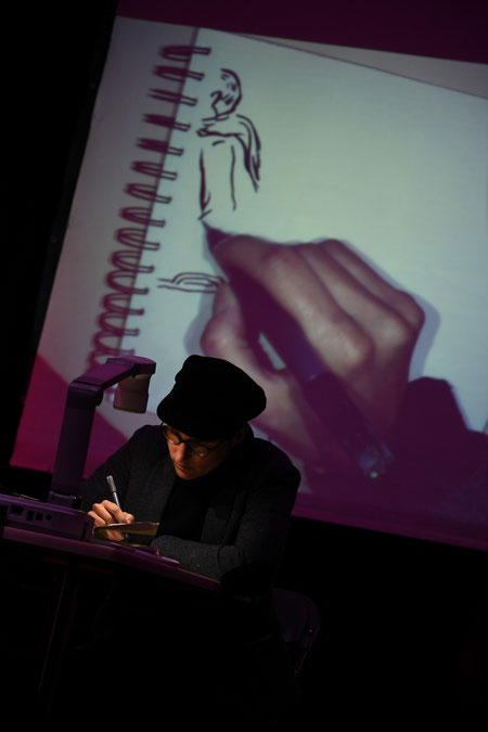 Live-drawings en el Helsinki Comic Festival. 2018.