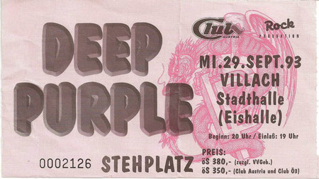Deep Purple Villach Stadthalle 29. September 1993