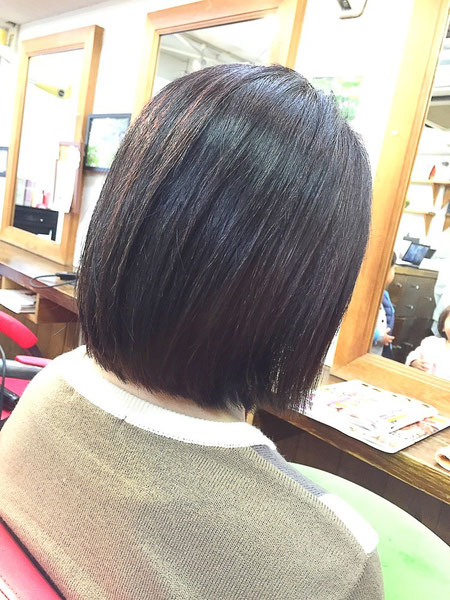 縮毛矯正かけてもハンドブローだけでセットできる内巻きボブ