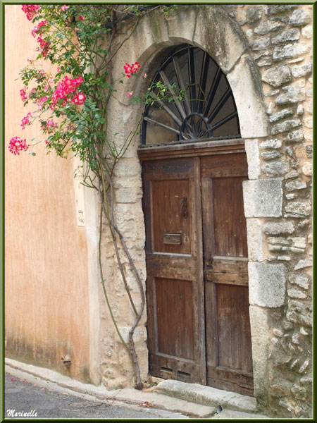 Porte ancienne au rosier - Goult, Lubéron - Vaucluse (84)