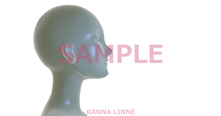 女性型マネキンのシンプルな横顔　3DCG　
