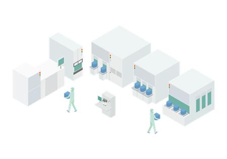 半導体工場のイメージイラスト