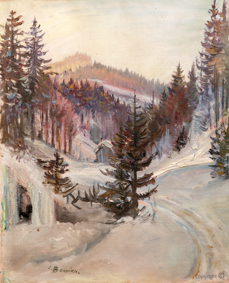 Erwin Bowien (1899-1972): Winter landscape in the Adelegg Massif near Kreuzthal-Eisenbach, 1945