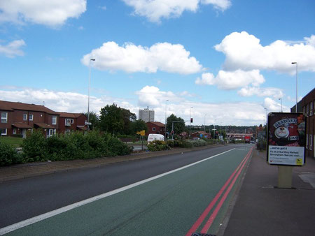 Late 20th-century council houses on the Lichfield Road near Aston Station