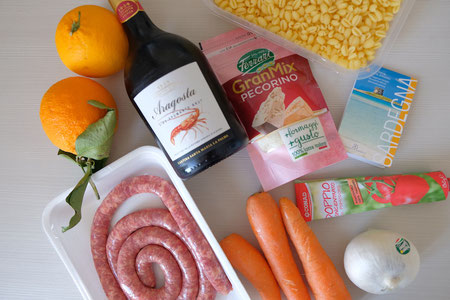 Gnocchetti Sardi with bottle of Prosecco Aragosta Cantina Santa Maria La Palma