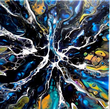 Tableau PISTIL - Kyriel Art -  Artiste Peintre  - Peinture Acrylique Fluide - Technique du Dutch Pour - Pouring Painting