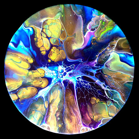 Tableau PISTIL - Kyriel Art -  Artiste Peintre  - Peinture Acrylique Fluide - Technique du Dutch Pour - Pouring Painting