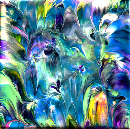 Tableau PISTIL - Kyriel Art -  Artiste Peintre  - Peinture Acrylique Fluide - Technique du Dutch Pour - Pouring Painting