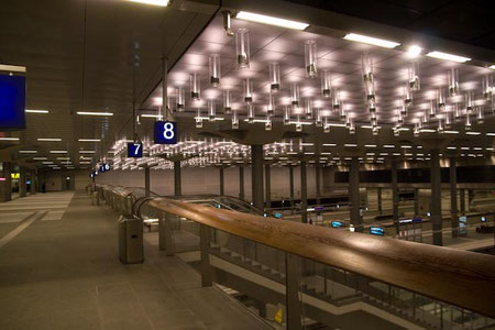 View to the lowest level in the central station