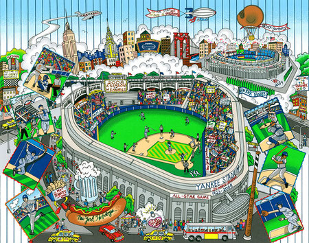 Charles Fazzino - Baseball Pop Art - Yankees All Star Game