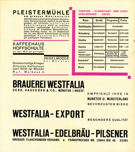 Theater, Kinos und Tanzlokale 1929