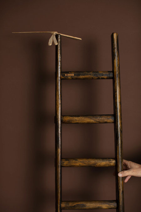 Scala a pioli in legno per arredamento e decorazione di interni - Wood ladder for country style furniture