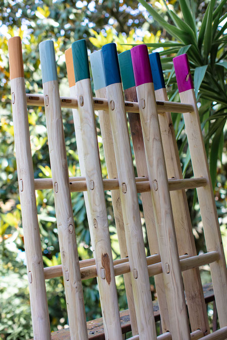 Scale a pioli in legno colorate - Wood ladders with custom tips by ellecuorea