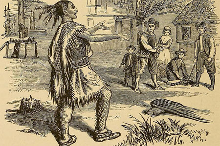 The first thanksgiving feast with Indians Wampanoag