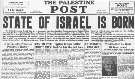 16 Mai 1948, The Palestine Post, Israel Staatsgründung