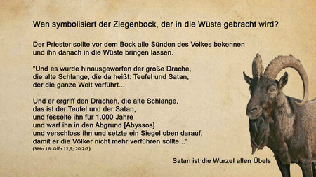 Jom Kippur Ziegenbock Wüste Symbol Satan Bibel Kalender Gottes