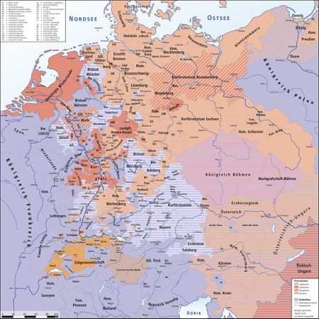 Konfession Karte Deutschland Europa 1618