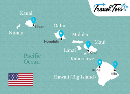 Kaart van Hawaii