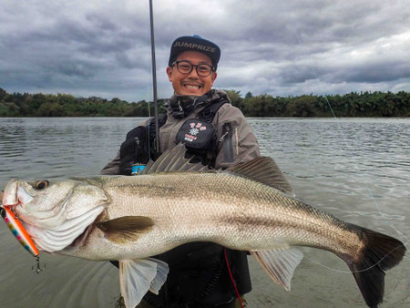 テロテロ君115Fで釣れたランカーサイズのシーバス ジャンプライズ ルアー