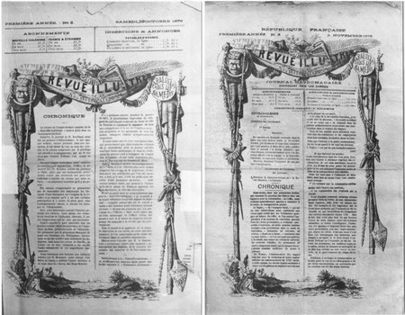 LES DEUX ASPECTS SUCCESSIFS DE LA PREMIERE PAGE DE LA REVUE (N° 3 et N° 6) - (D13) -