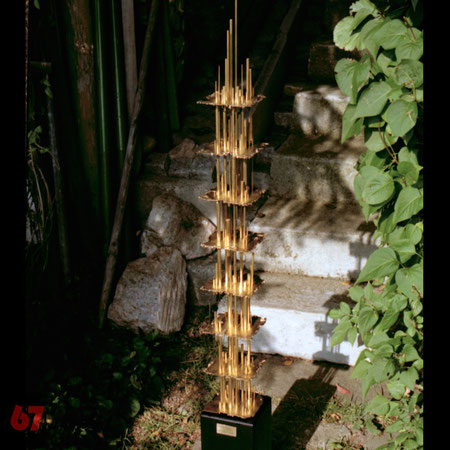 Metal sculpture artwork Skulptur Kunstwerk Isomorphe Struktur by Jürgen Klöck