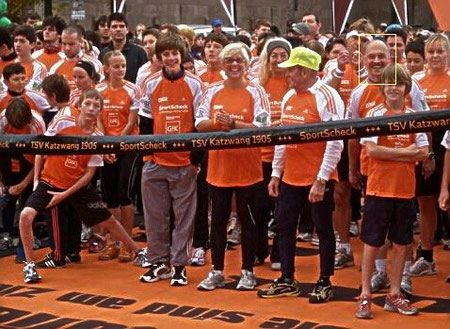 Vor dem Start (Rüdiger eingerahmt)