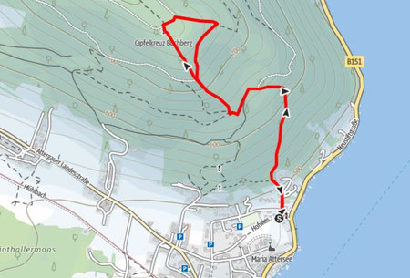 Route von Attersee am Attersee auf den Buchberg