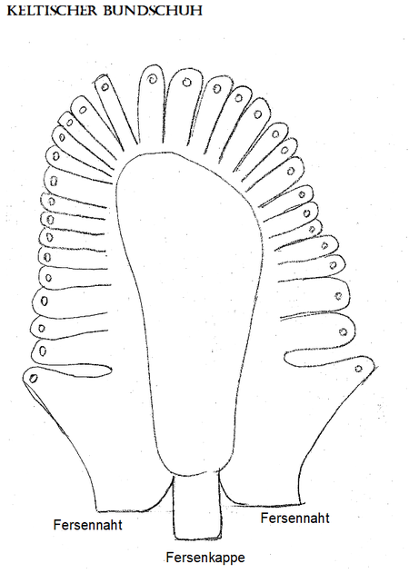 Keltischer Bundschuh Schnittmuster