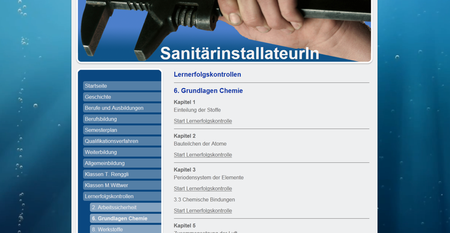 Lernerfolgskontrollen auf www.sanitaerberuf.ch