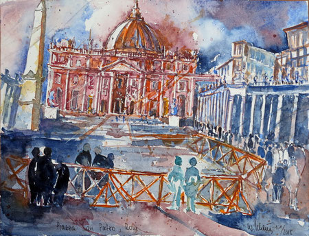 Rom_Piazza San Pietro_36x48 cm