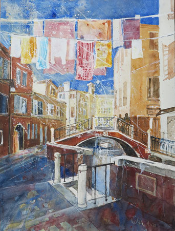 Venedig_Fondamenta del Forner "Waschtag"_Aquarell 44x59 cm_1-2020