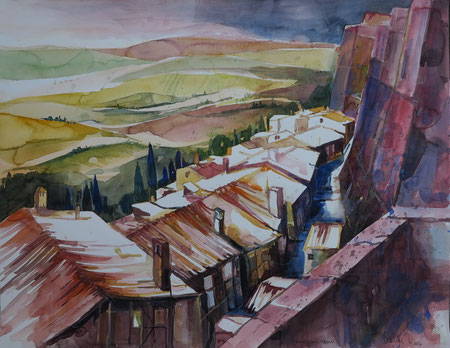 Toskana_Montepulciano_Aquarell 50x65 cm_6-2016