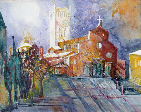 Toskana_Piazza del Duomo_San Miniato_50x60 cm