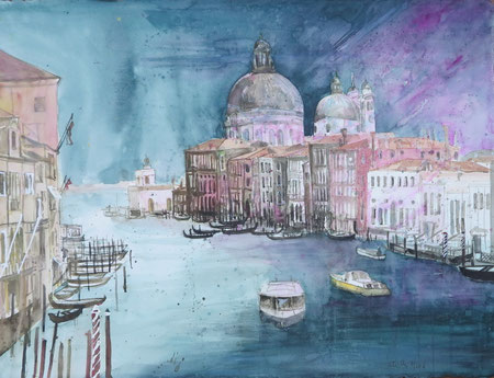 Venedig_Canal Grande mit Salute_Aquarell 56x76 cm_7-2018