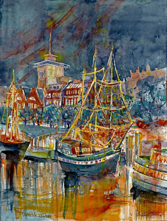 Bremen_Advent an der Schlachte ("Schlachtezauber")_36x48 cm