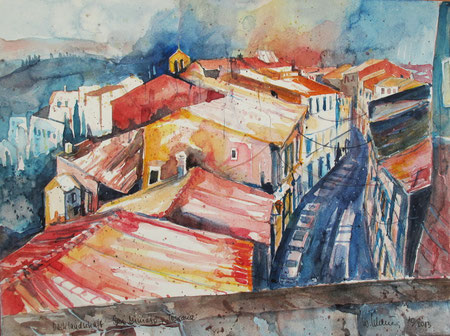 Toskana_Dachlandschaft San Miniato_50x60 cm