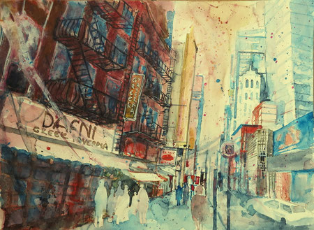 NYC. 42th street_Aquarell 36 x 48 cm_1-2016