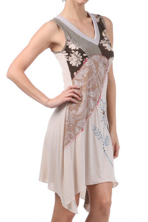 MODELO B-292 OFERTA VESTIDO EN COLOR GRIS Y BEIGE, TALLAS CH, M, G, PRECIO $59.00