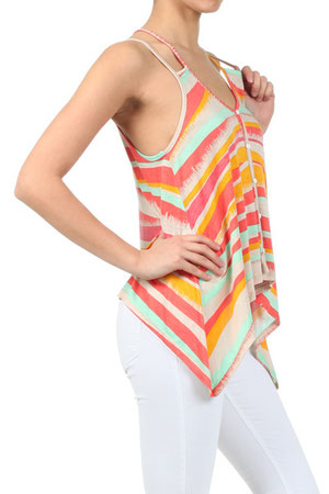 OFERTA MODELO B-681 BLUSA EN COLOR CORAL Y VERDE COMO LA FOTO, TALLAS CH, M, G. PRECIO DE $59.00