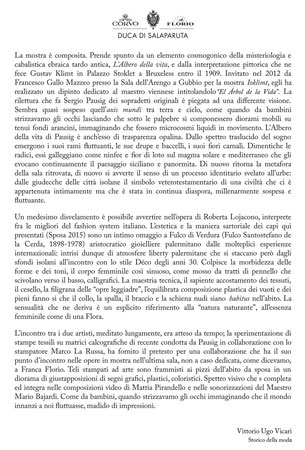Roberta Lojacono e Sergio Pausig  “El Árbol de la Vida" nella Sala Donna Franca Florio Cantine Florio 05.10.2014 testo Vittorio Ugo Vicari 2