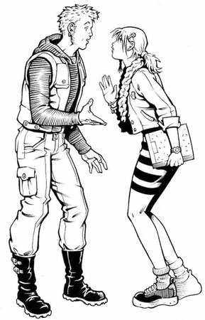 Studio personaggi per il fumetto "Beautiful" - Mondo Naif - 2000