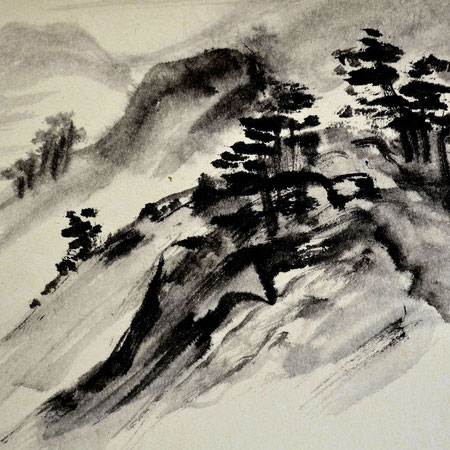 Near Fiss/Tyrol/Sumi-e/1980/23,5x17,7cm/ID:Y290-2916/250.-€