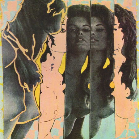 " Allegrezza times two ", 1966.  Mix media on canvas, 130 x 120 cm