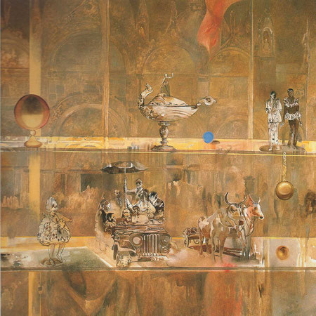 " Glass museum ", 1980. Oil on canvas, 100 x 100 cm