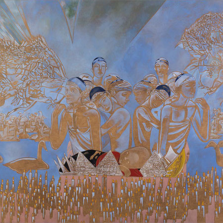 "The Birth of the Last King”, 2014-2018. Oil on canvas, 160 x 200 cm 