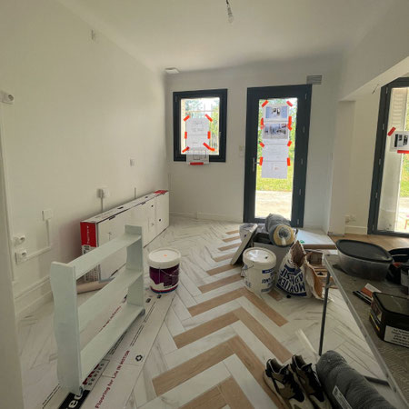 La cuisine en cours de travaux