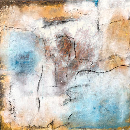 100x100x4cm auf Leinwand - squares - 1350