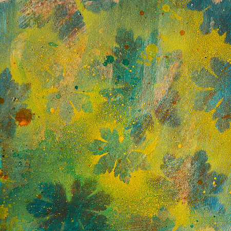 Abstraktes Kunst Gemälde mit floralen Elementen