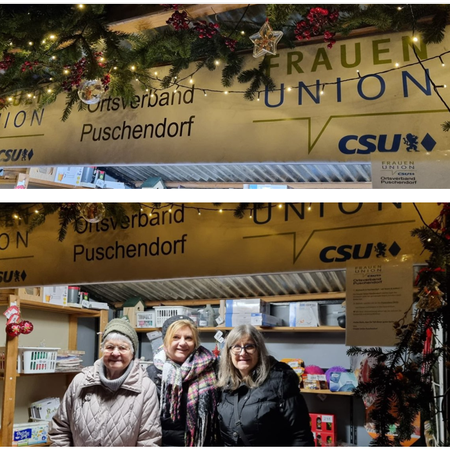 Weihnachtsmarkt bei der Frauen-Union Puschendorf mit der Vorsitzenden Eugenia Funk