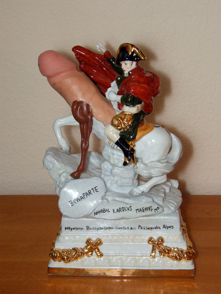 A replica of Jacques Louis David's Napoleon - Height: approx 50cm
